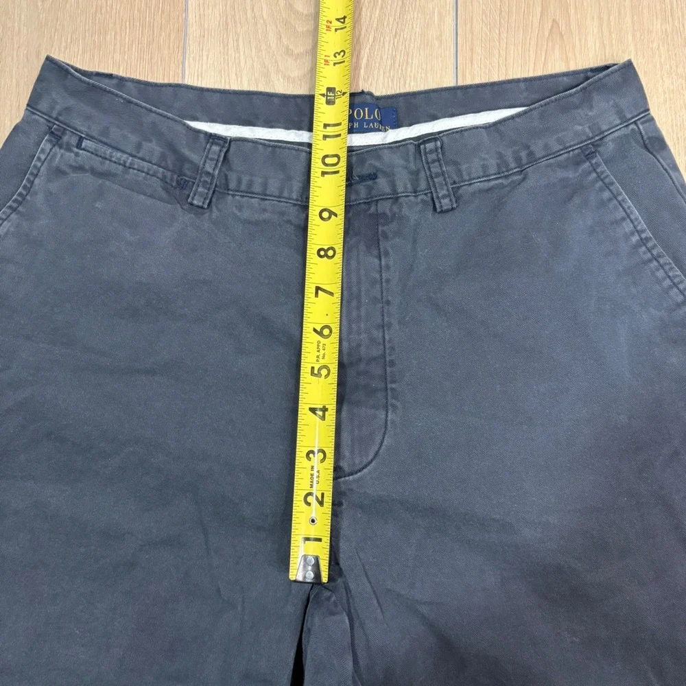 Polo Ralph Lauren Mens Faded Black Chino Shorts Size 32 Cotton Twill Flat Front